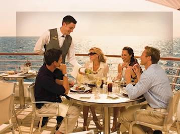 Family dining onboard Seabourn Ship